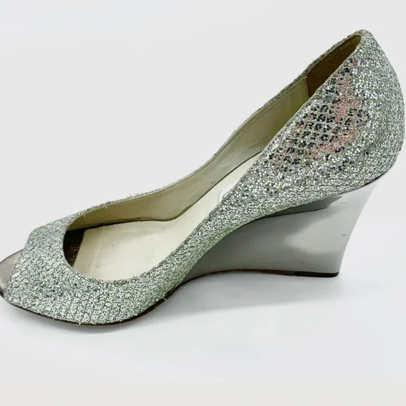 JIMMY CHOO BELLO GLITTER WEDGES - Picture 4 of 7